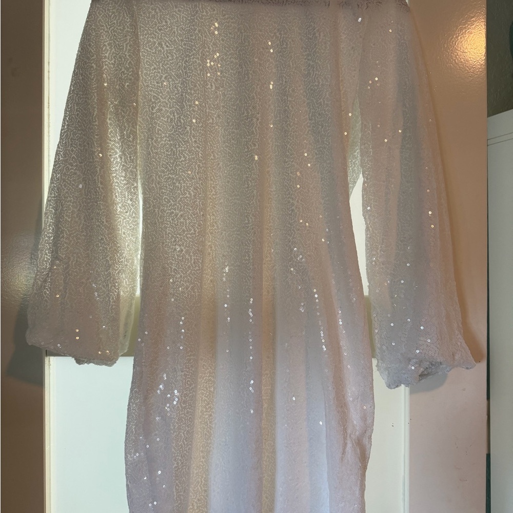 Pink Lily Ivory Sequin dress